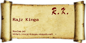 Rajz Kinga névjegykártya